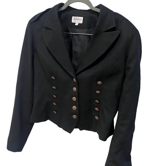 Vintage Neiman Marcus Wool Military Blazer Size 14 - Picture 2 of 8